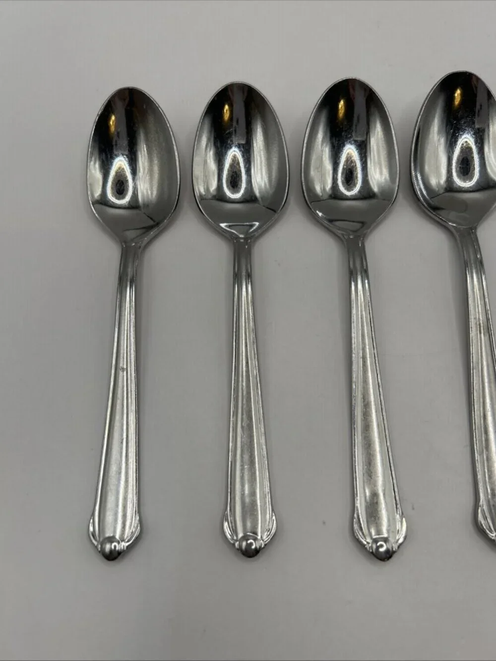 7 Mikasa Classico Satin Teaspoons 18/8 Stainless Gerald Patrick 6.25
